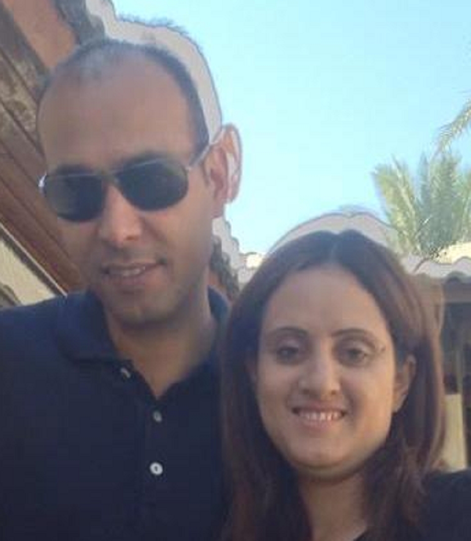 ניבאל חסנין ובעלה ב 2013 שהיום אחראית על דפיקת גברים מוסלמיים