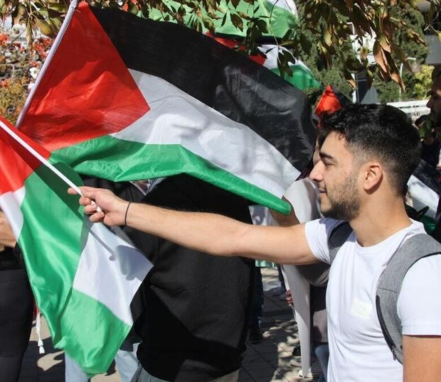 הפגנה של כוח קפלן עם דגלי פלסטין 30-1-2023