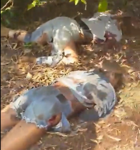גופות של בנות שנרצחו עי החמאס שנמצאו בין השיחים