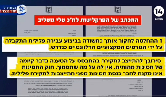 מכתב אלון אטלמן לטלי גוטליב החסינות הפרלמנטרית שלך שווה לתחת